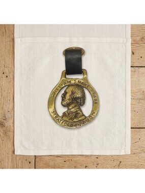 Shakespeare Brass Equestrian Horse Medallion England Vintage 3.2"